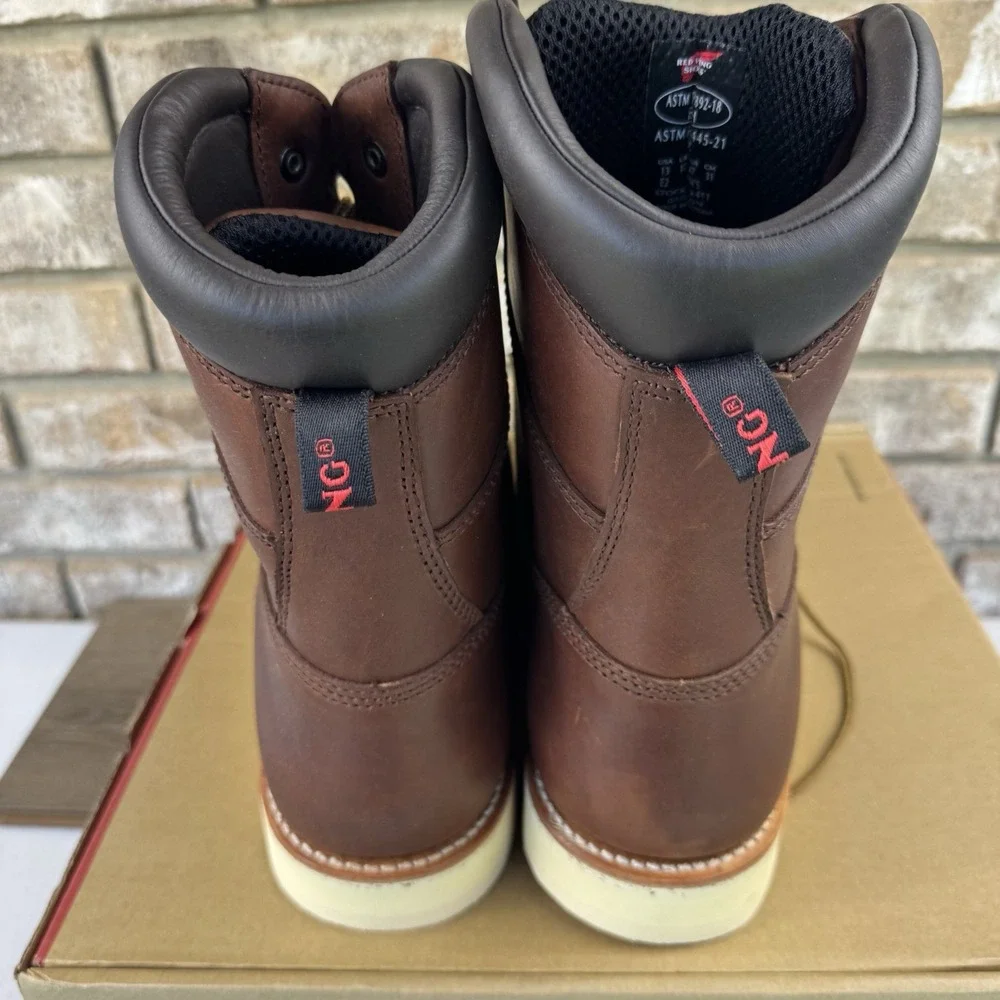 Red Wing 411 Brown Leather Work Boots Men's Size 13 E2 EE Traction Waterproof EH